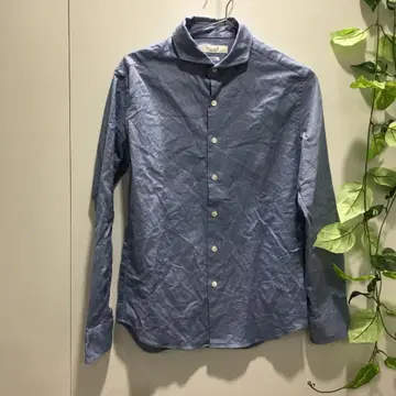 EDIFICE 긴팔 셔츠 상의 스트레치 밴드 카라 S 스카이블루 계열