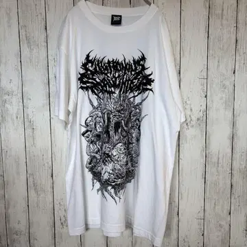 브루탈 데스크로징 티셔츠 L 화이트 에가와 토시히로