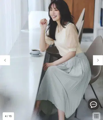 애니시스 새상품 [세탁 가능] 하트넥 패브릭 콤비 니트