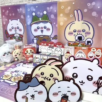 치이카와 하치와레 토끼 모몽가 스티커 클리어 파일 봉제 인형