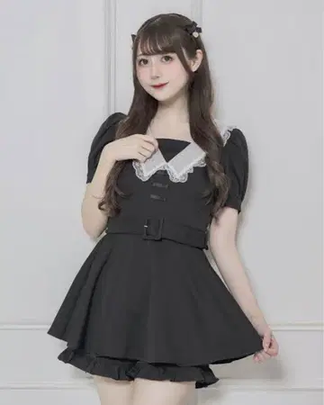 Pium / 프론트 리본 튤 칼라 셋업