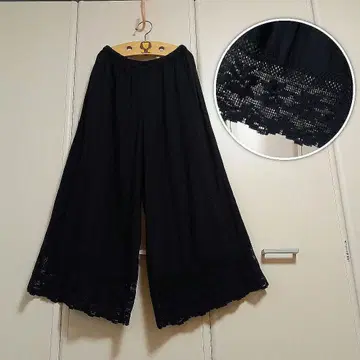 밑단 레이스 컷 속바지 [ BLACK ]