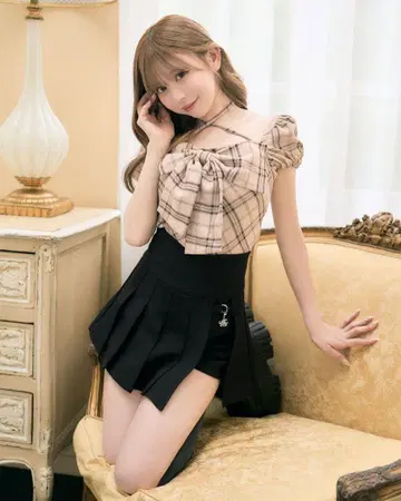 미셸 마카롱 슬림 레그 치마바지 블랙 XS 사이즈 잔여 1