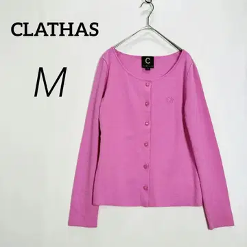 c5116 [ 클레이사스 ] 긴팔 가디건 M 핑크 까멜리아 자수