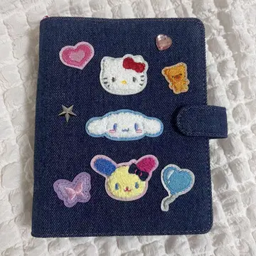 산리오 데님 와펜 바인더 트레카 케이스 씰 스티커