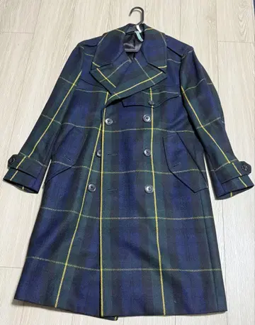폴스미스 코트 네이비 및 그린 체크 무늬