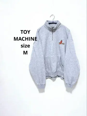 TOY MACHINE 자수 백 로고 하프 지퍼 풀오버