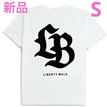 LIBERTY WALK 상의 반팔 티셔츠 화이트 프린트 로고
