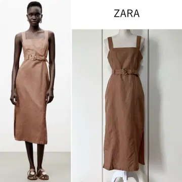 [새상품급] ZARA 린넨 코튼 오버롤 스커트