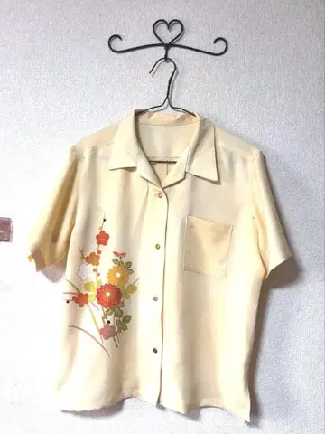 기모노 리메이크 여성용 알로하 셔츠 M