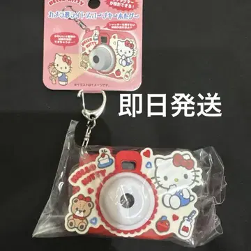 산리오 키티 카메라 모양 라이트 스코프 키링