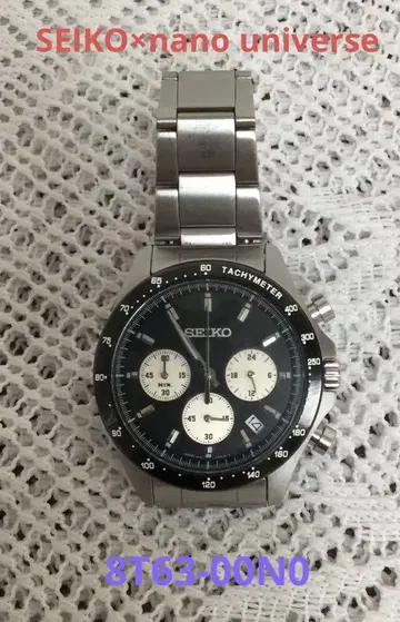 SEIKO x nano universe 손목시계 8T63-00N0 작동품