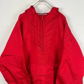 USA 구제 의류 90s jerzees 아노락 후드티 나일론 자켓 빨간색