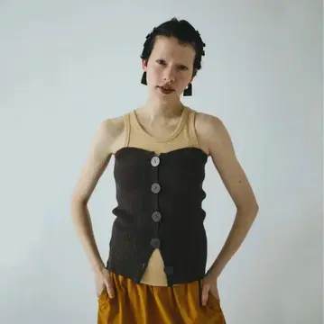 Front Button Knit Bustier