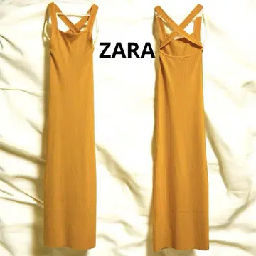 ZARA 리브 니트 미디 원피스