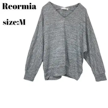 Reormia 니트 셔츠 상의 그레이 M 스웨터 고급