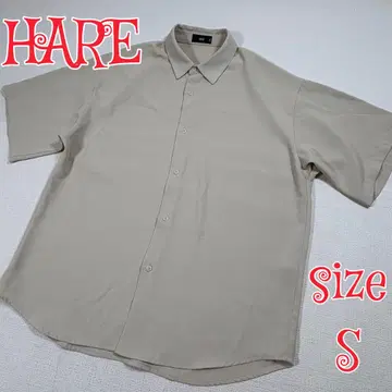 HARE 하레 빅 실루엣 버튼 셔츠 베이지 S 큰 사이즈