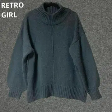 RETRO GIRL 다크 그린 터틀넥 니트