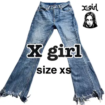 X-girl 엑스걸 크러쉬 데님 팬츠 블루 사이즈 XS 새상품급