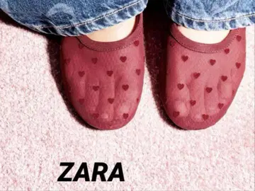 ZARA 하트 무늬 플랫슈즈 37