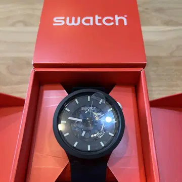 Swatch NIGHT TRIP 아날로그 손목시계 블랙