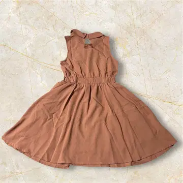 카스타네 슬리브리스 플레어 원피스 핑크 베이지 F