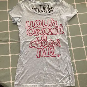 스카이블루 프린트 T셔츠 your agent chose me
