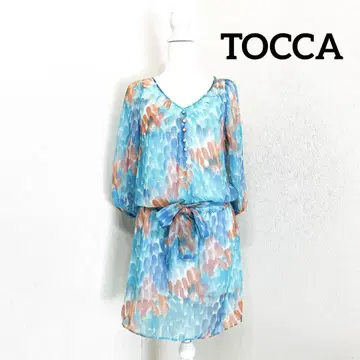 컨디션 최상 TOCCA 토카 V넥라인 쉬폰 튜닉 원피스
