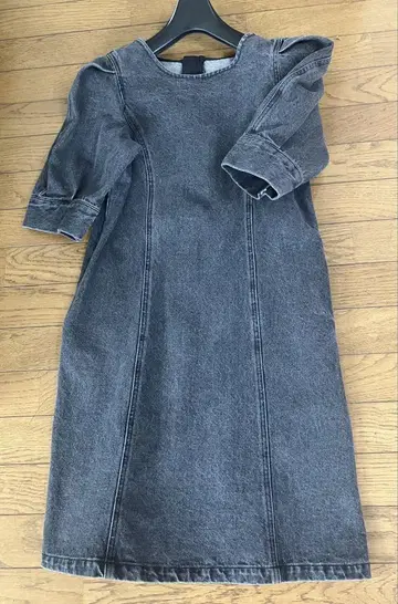 가격 인하! 그레이 데님 드레스 반팔 A라인