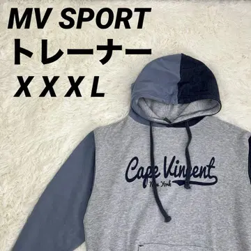 후드 부착 후드티 그레이/다크 블루 MV SPORT 남녀 공용