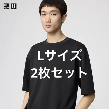 유니클로 U 에어리즘 코튼 오버사이즈 T셔츠 L 사이즈 블랙