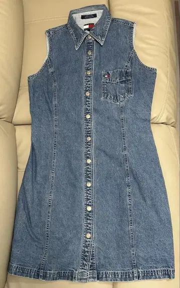 레어 TOMMY HILFIGER 블랙 택 데님 원피스