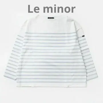 Le minor 르미노아 코튼 보더 9분소매 보트넥 풀오버