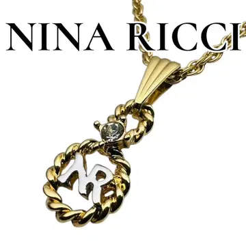 [컨디션 최상] NINA RICCI 목걸이 스톤 로고 골드 쁘띠