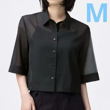 GU 시어 셔츠 블랙 M