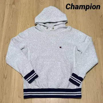 Champion REVERSE WEAVE 복각 청색 택 후드티 리브 라인