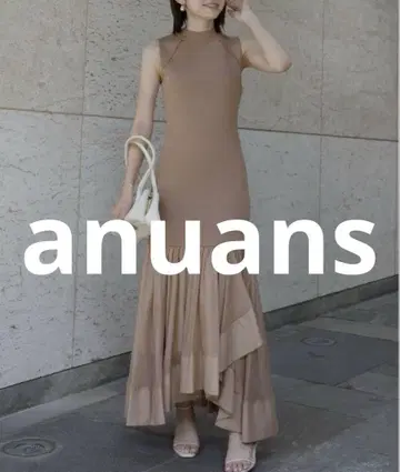 거의 미사용 anuans 도킹 원피스 SMALL 브라운 여성용