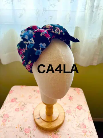 [정품] CA4LA 꽃무늬 터번 블랙