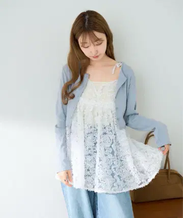 Kastane 카스타네 앞뒤 2WAY 웨이브 자수 튤 튜닉