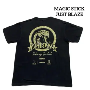 MAGIC STICK JUST BLAZE 콜라보 T셔츠 블랙*QH