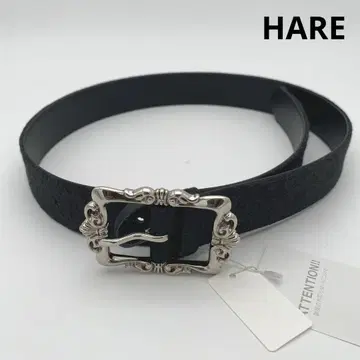 택 포함 새 상품 [ HARE 하레 ] 빈티지 버클 벨트 블랙 모드