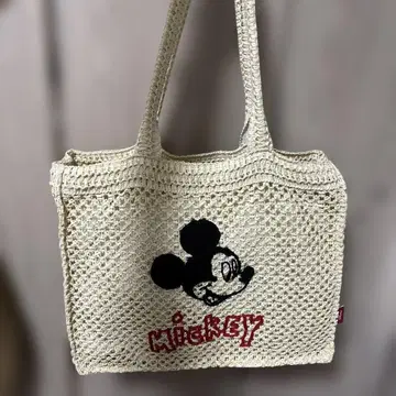 미키 x 라탄 BAG 라이선스 상품 디즈니 베이지