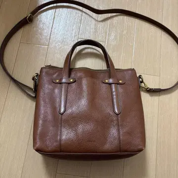 FOSSIL 브라운 가죽 숄더백