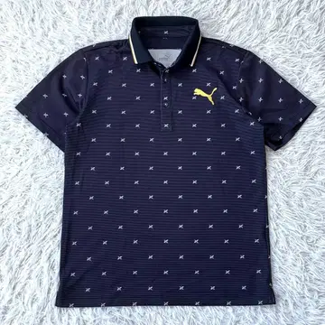 새상품급 Puma 푸마 피케 셔츠 로고 자수 패턴 L 3096
