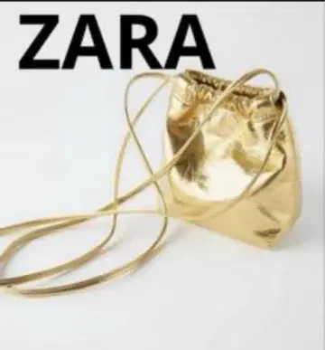 ZARA 복조리형 숄더백 골드 그린 메탈릭