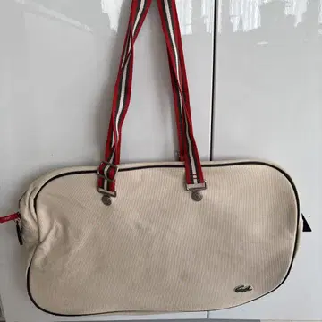 LACOSTE 빨간색 흰색 토트백