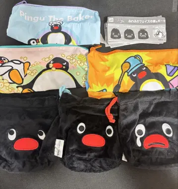 PINGU 푹신푹신 페이스 복조리 & 파우치 컬렉션 전6종 세트