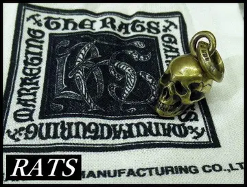 새상품급 RATS 랏츠 브라스 오리지널 스컬 참 펜던트 탑
