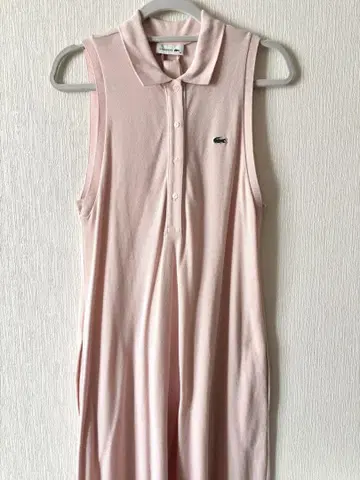 Lacoste 슬리브리스 폴로 원피스 핑크