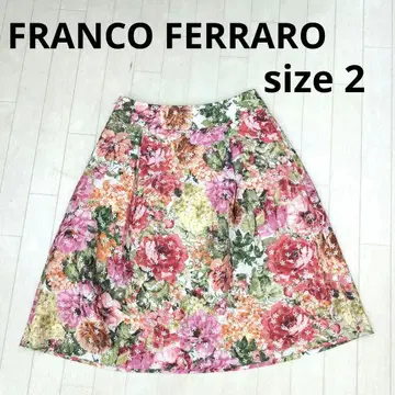 249 FRANCO FERRARO 꽃무늬 플레어 스커트 무릎 기장 2